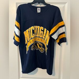 LOGO 7 Michigan Wolverines Blue and Yellow Tee